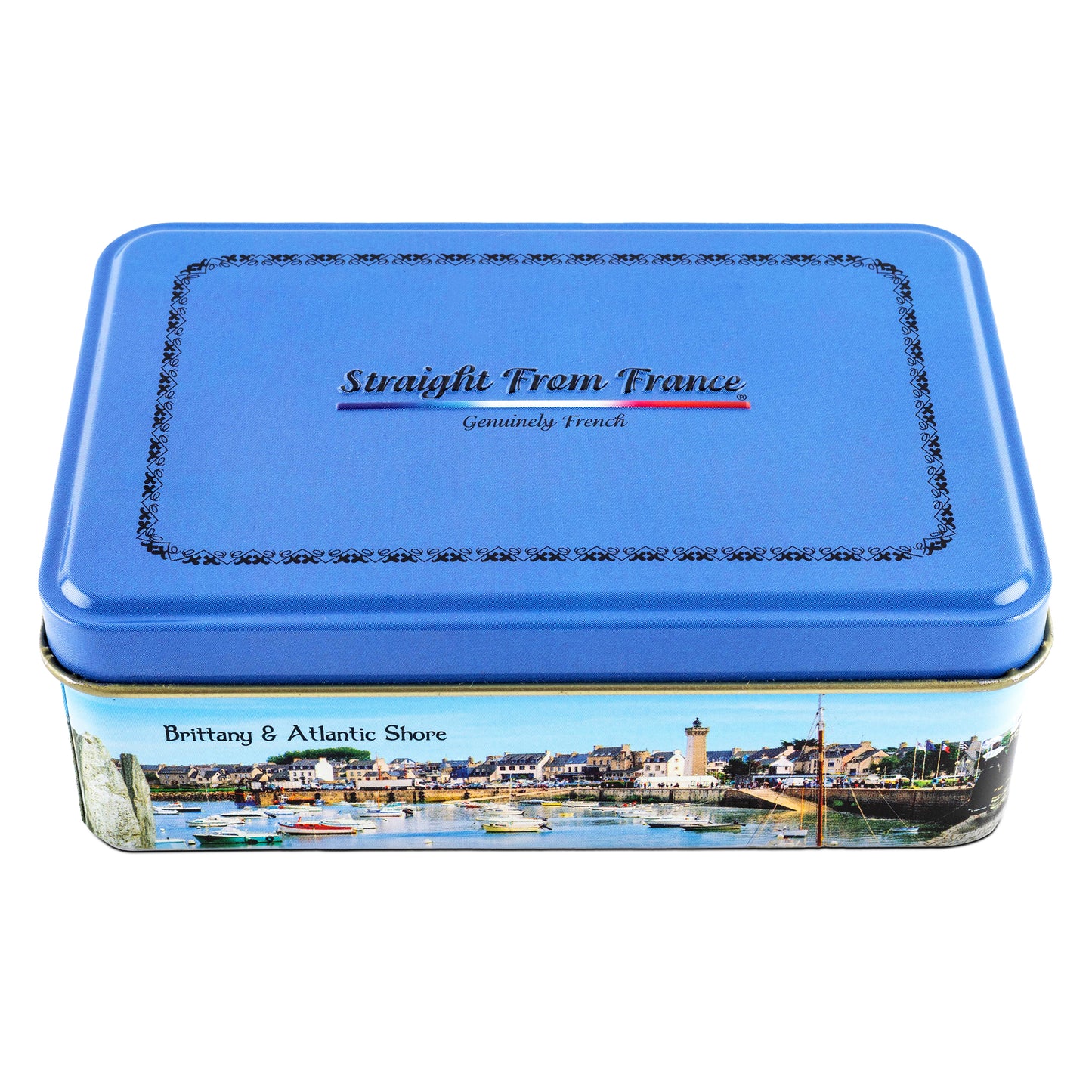 Straight from France Salted Butter Caramels with Sea Salt in Brittany Themed Candy Gift Tin 7 Oz (Case of 12)