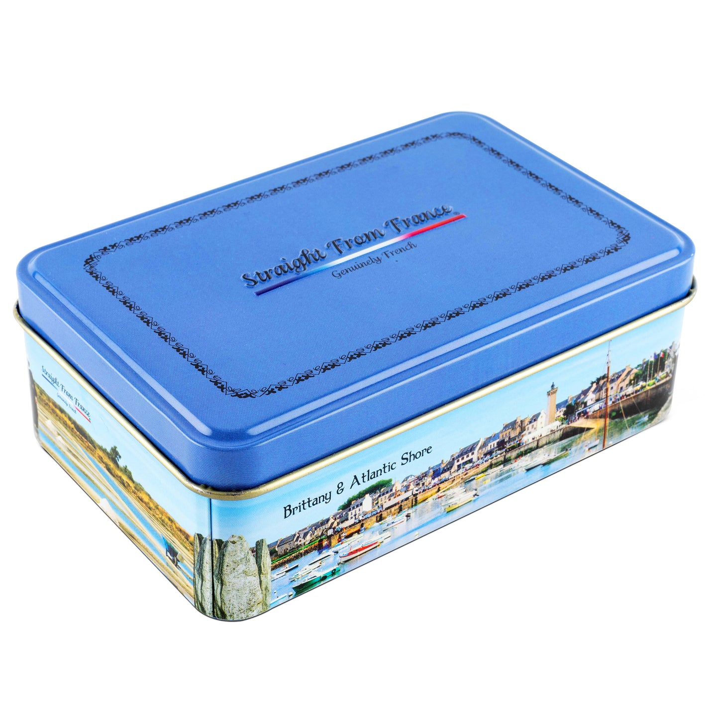 Straight from France Salted Butter Caramels with Sea Salt in Brittany Themed Candy Gift Tin 7 Oz (Case of 12)