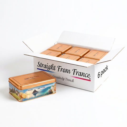 Straight from France Shortbread Cookies in Normandy Themed Tin, 17.6 Oz (Case of 6)