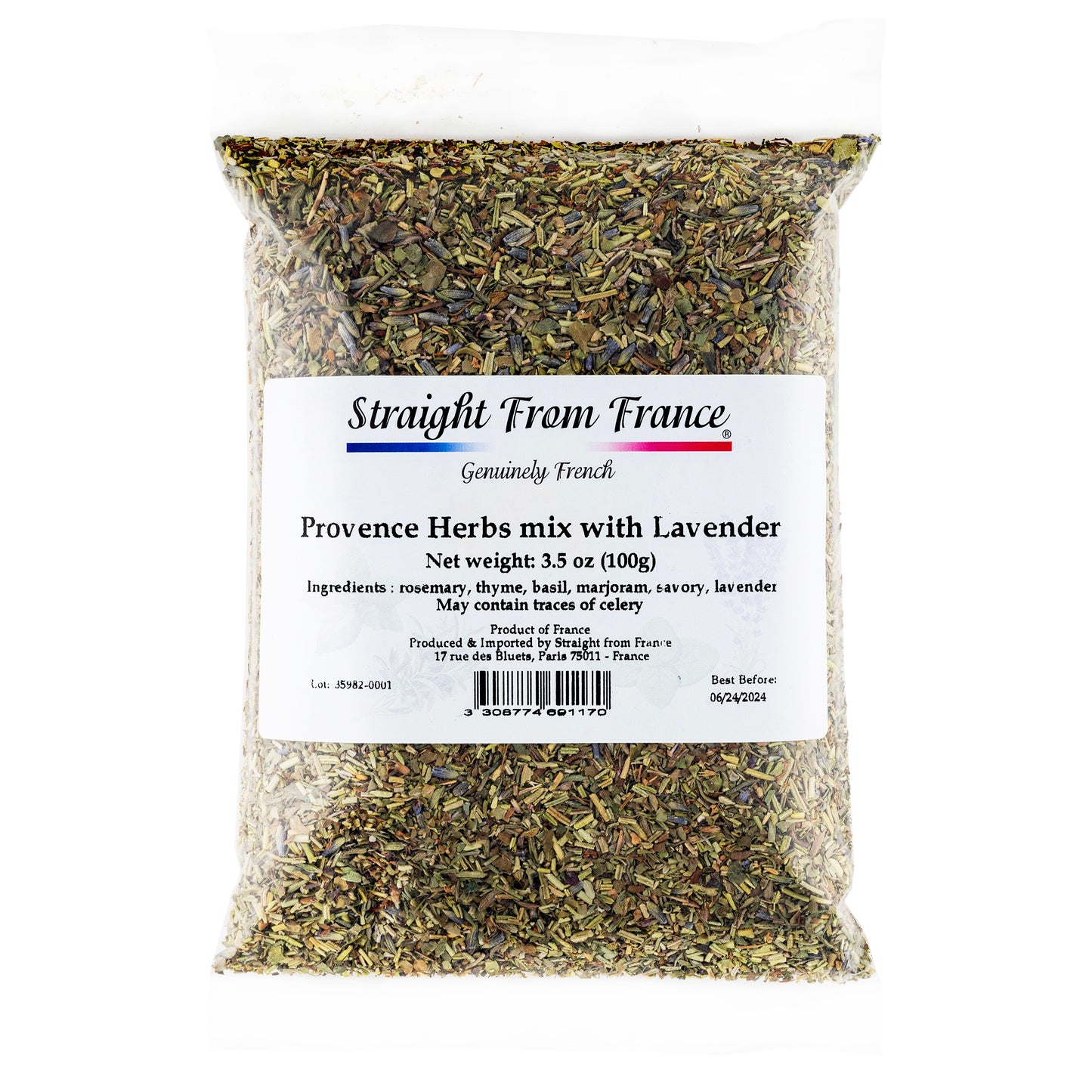 Straight From France Provence Herbs Seasoning with Lavender from France 3.5 Oz (case of 50)