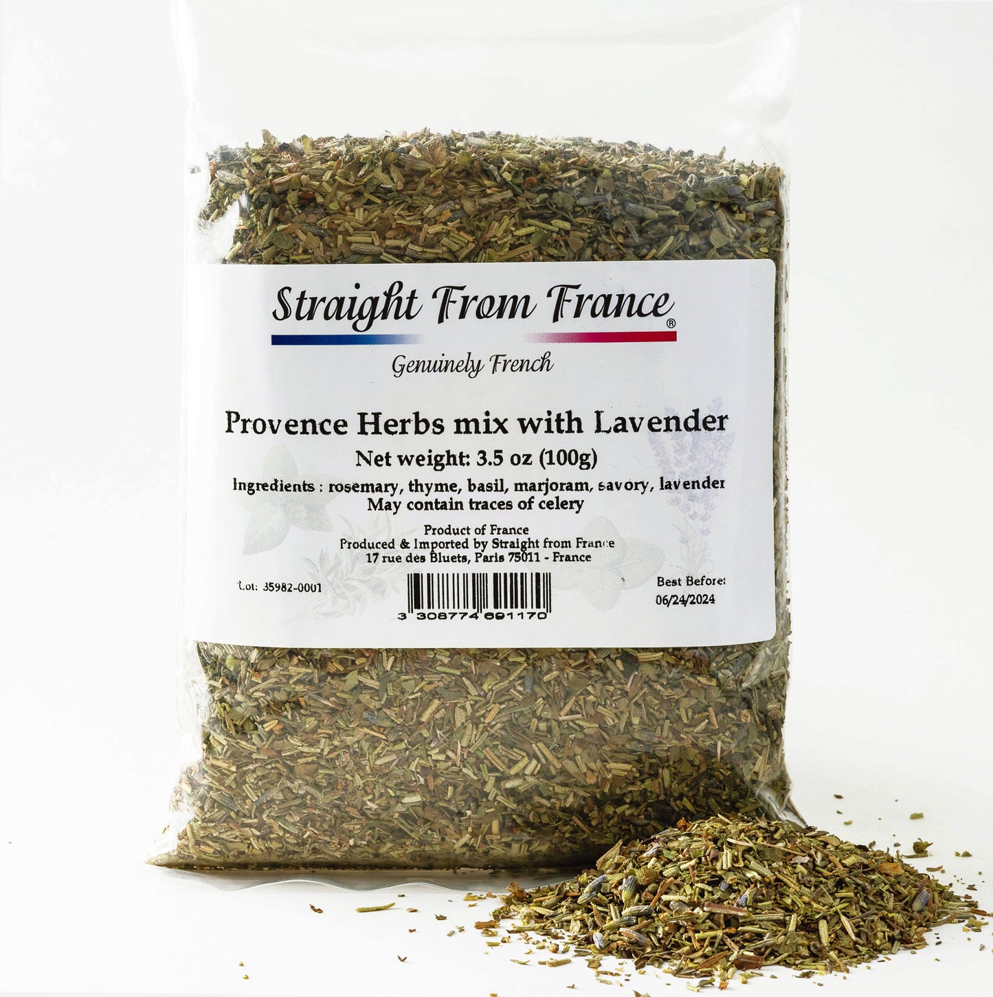 Straight From France Provence Herbs Seasoning with Lavender from France 3.5 Oz (case of 50)